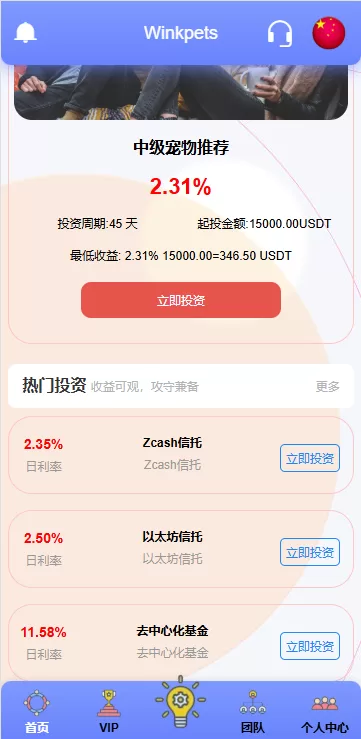 图片[4]-海外宠物领养投资理财系统/多语言支持/项目投资+会员等级/前端Vue全开源源码-海外源码社区