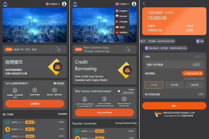 多语言借币系统#借币贷款#套路贷款#usdt贷款源码 - 海外源码-海外源码