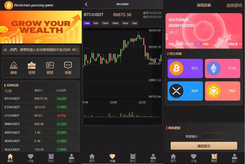 海外虚拟币竞猜投注/区块链竞猜游戏/开奖预设 - 海外源码-海外源码